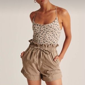 Abercrombie Cowl Neck Leopard Bodysuit